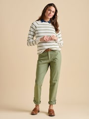 Brakeburn Cream Stripe Crew Neck Knitted Jumper - Image 1 of 4