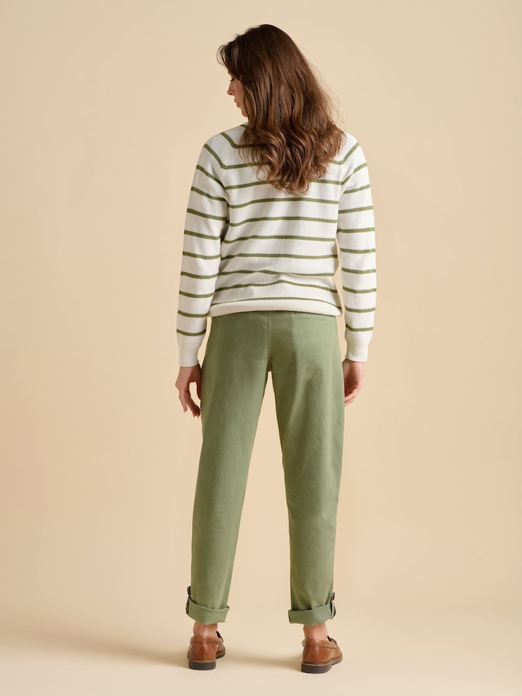 Brakeburn Cream Stripe Crew Neck Knitted Jumper - Image 2 of 4