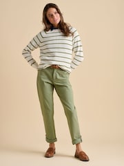 Brakeburn Cream Stripe Crew Neck Knitted Jumper - Image 3 of 4