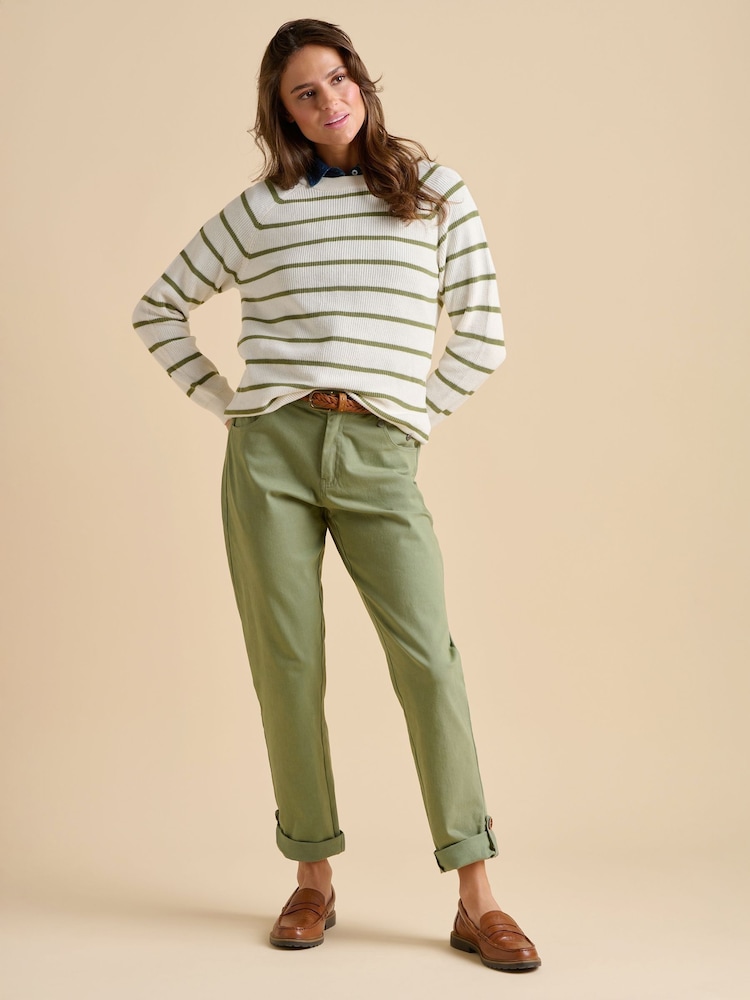 Brakeburn Cream Stripe Crew Neck Knitted Jumper - Image 3 of 4