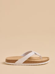 Brakeburn Cream Plaited Flip Flops - Image 1 of 4