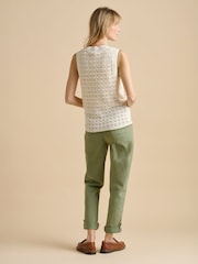 Brakeburn Cream Pointelle Knitted Button Tank - Image 2 of 5