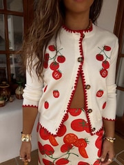 Never Fully Dressed Tomato Embroidered Cardigan - Slika 3 iz 5