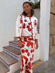 Never Fully Dressed Tomato Embroidered Cardigan - Slika 5 iz 5