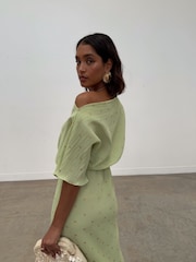 Never Fully Dressed Green Pistachio Tilly Dress - Image 3 of 4