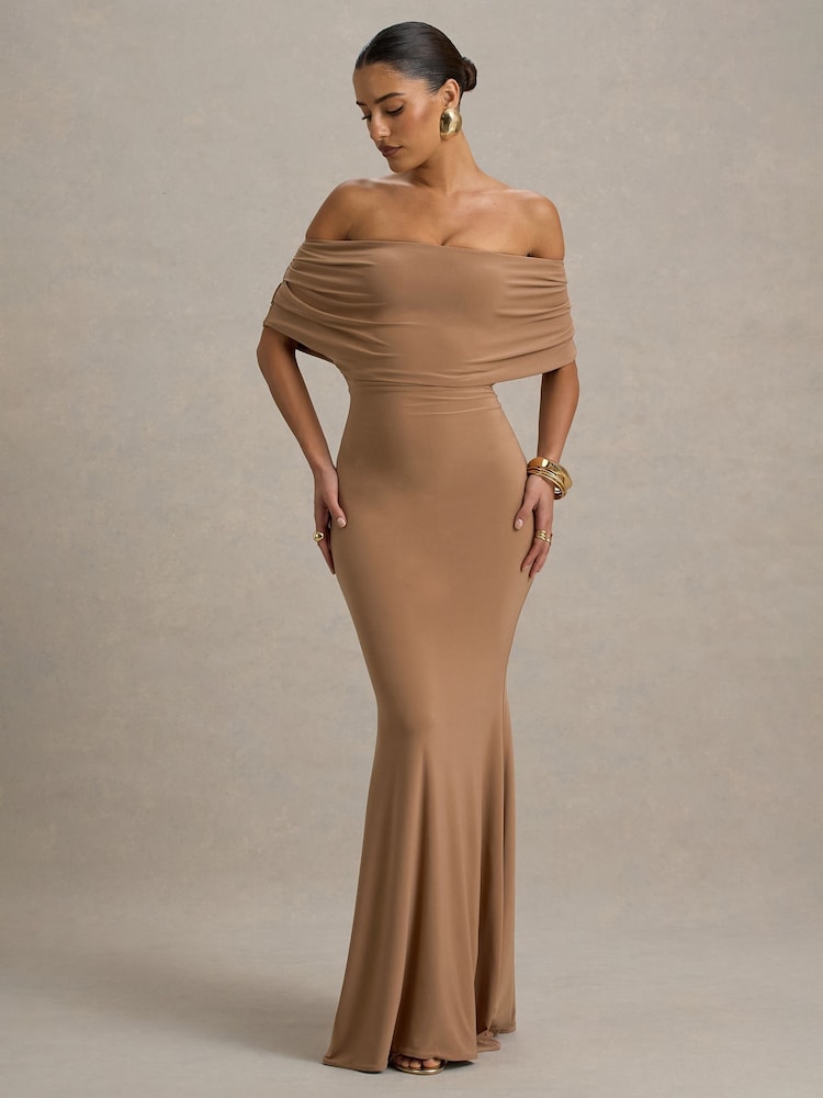 Club L London Bowden Bardot Maxi Dress - Imagen 1 de 5
