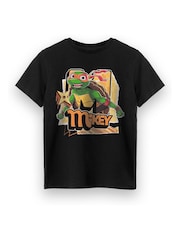 Vanilla Underground Black Teenage Mutant Ninja Turtles Mikey Short Sleeved 100% Cotton T-Shirt - Image 1 of 7