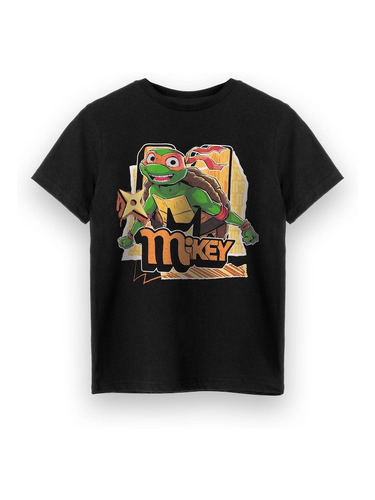 Vanilla Underground Black Teenage Mutant Ninja Turtles Mikey Short Sleeved 100% Cotton T-Shirt - Image 1 of 7