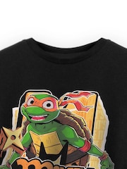 Vanilla Underground Black Teenage Mutant Ninja Turtles Mikey Short Sleeved 100% Cotton T-Shirt - Image 4 of 7