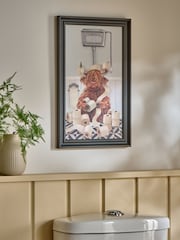 Neutral Hamish The Highland Cow On The Loo Wall Art - Image 2 of 5