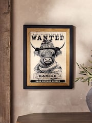 Black Hamish the Highland Cow Wanted Wall Art - Image 1 of 5
