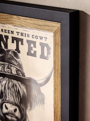 Black Hamish the Highland Cow Wanted Wall Art - Image 3 of 5