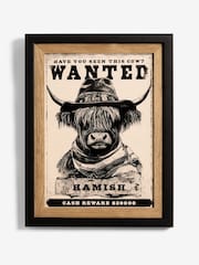 Black Hamish the Highland Cow Wanted Wall Art - Image 4 of 5