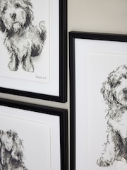 Set of 4 Black White Sketched Cockapoo Wall Art - Image 3 of 5
