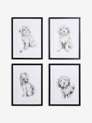 Set of 4 Black White Sketched Cockapoo Wall Art - Image 4 of 5