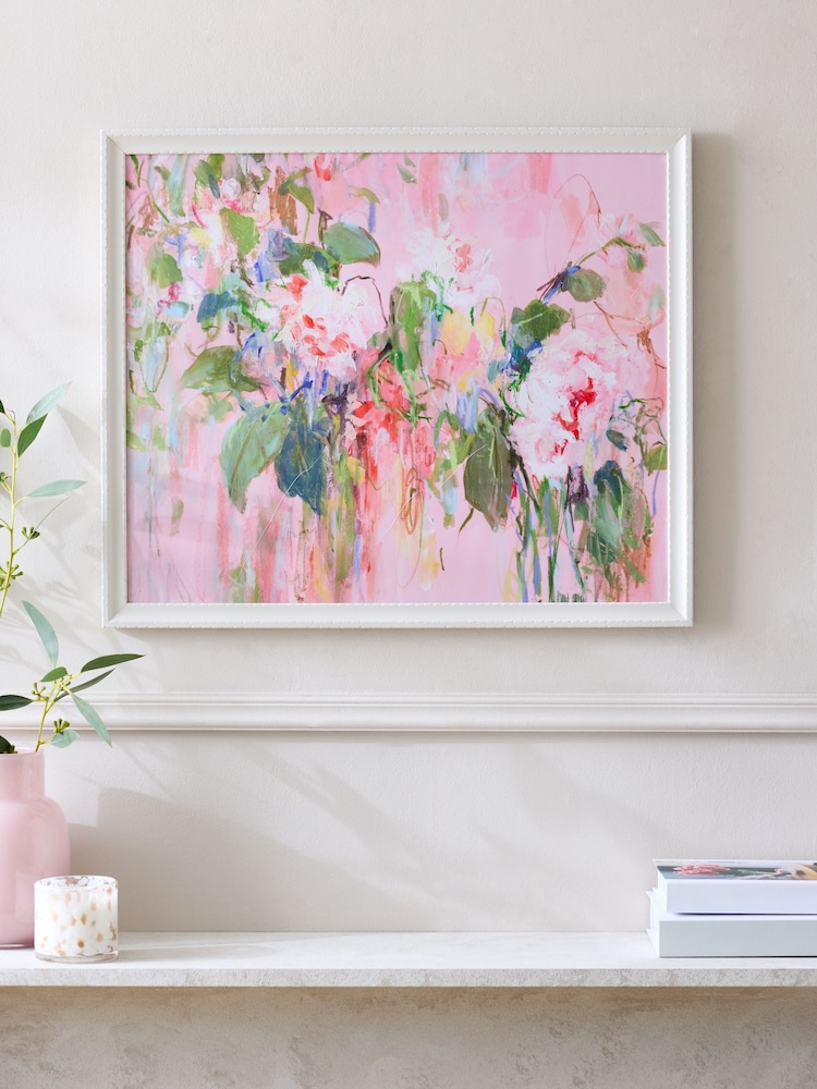 Pink Wild Rose Floral By Sonal Nathwani Wall Art - Image 1 of 7 Pink Wild Rose Floral By Sonal Nathwani Wall Art - Image 1 of 7