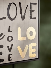 Statement Love Hand Paint Detail Wall Art - Bild 3 von 4