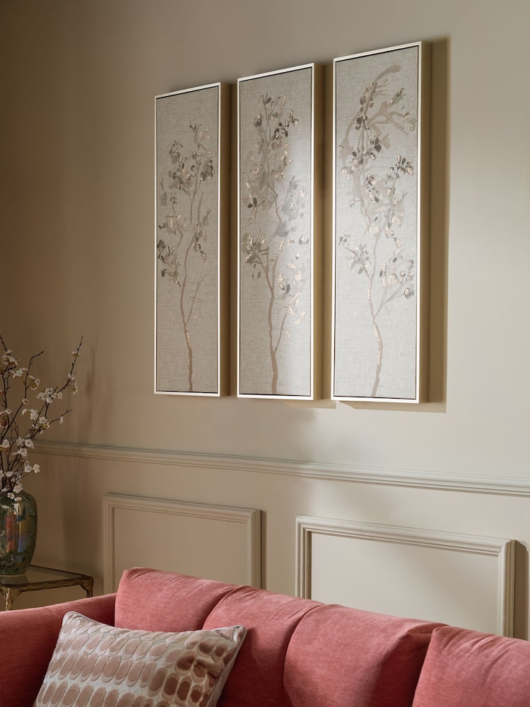 Set of 3 Neutral Pretty Floral Wall Art - Image 2 of 5 Set of 3 Neutral Pretty Floral Wall Art - Image 2 of 5