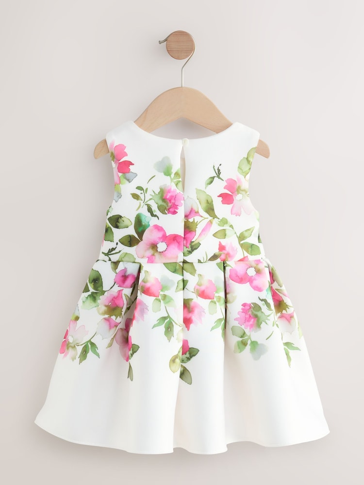 Ecru, Weiß - Ärmelloses Partykleid mit Blumenmuster (3 Monate bis 7 Jahre) - Bild 2 von 4 Ecru, Weiß - Ärmelloses Partykleid mit Blumenmuster (3 Monate bis 7 Jahre) - Bild 2 von 4