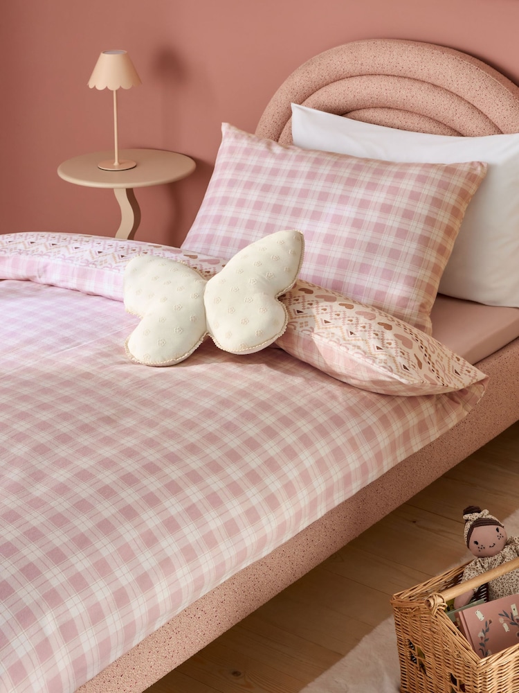 Pink Fairisle Heart Super Soft Brushed Cotton Duvet Cover and Pillowcase Set - Image 2 of 5