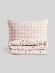Pink Fairisle Heart Super Soft Brushed Cotton Duvet Cover and Pillowcase Set - Image 4 of 5