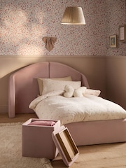 Soft Velvet Blush Pink Storytime Drawer Storage Bed Single Bed Frame With Drawer Storage - Image 5 of 8