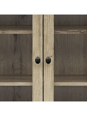 Teamson Home Light Oak Donovan Wall Cabinet with 2 Doors and 3 Open Shelves - Image 4 of 6