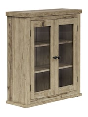 Teamson Home Light Oak Donovan Wall Cabinet with 2 Doors and 3 Open Shelves - Image 5 of 6