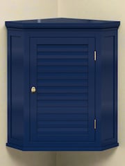 Teamson Home Navy Glancy One Shutter Door Removable Wooden Corner Cabinet - Image 1 of 6