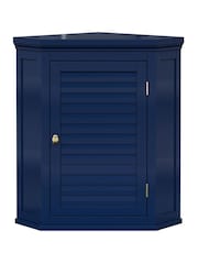 Teamson Home Navy Glancy One Shutter Door Removable Wooden Corner Cabinet - Image 2 of 6