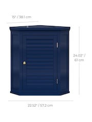 Teamson Home Navy Glancy One Shutter Door Removable Wooden Corner Cabinet - Image 3 of 6