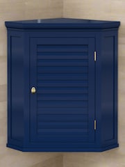 Teamson Home Navy Glancy One Shutter Door Removable Wooden Corner Cabinet - Image 6 of 6