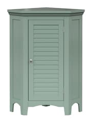 Teamson Home Sage Green Glancy One Shutter Doors Wooden Corner Stand Floor Cabinet - Image 2 of 6