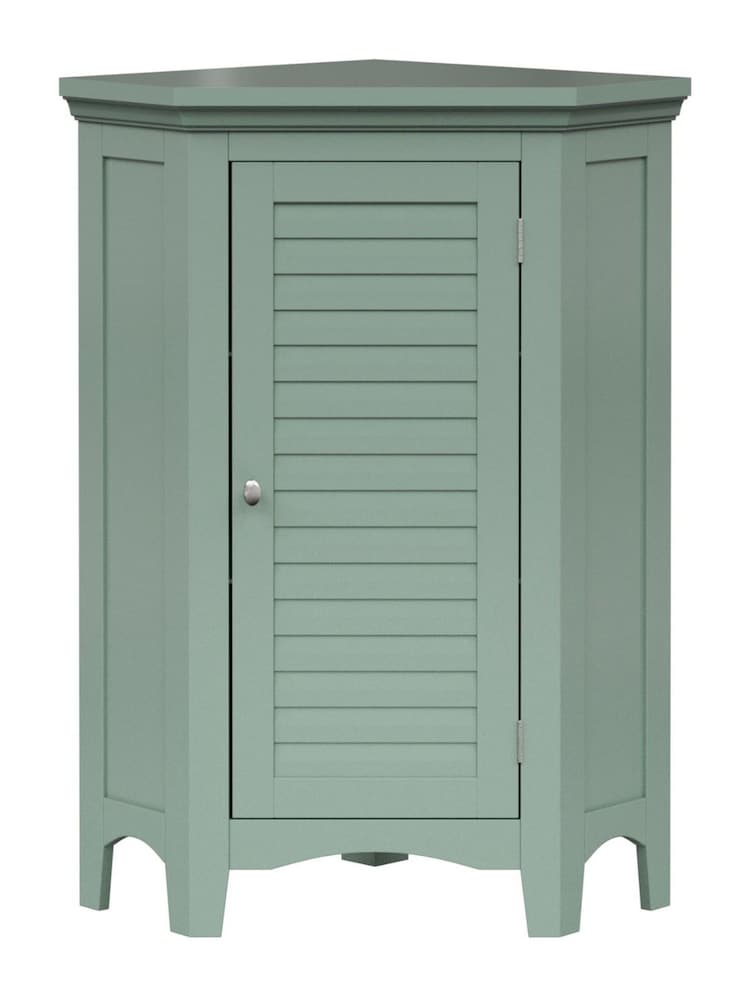 Teamson Home Sage Green Glancy One Shutter Doors Wooden Corner Stand Floor Cabinet - Image 2 of 6
