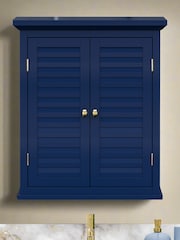 Teamson Home Navy Glancy Two Shutter Doors Removable Wooden Wall Cabinet - Image 2 of 6