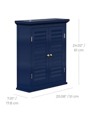Teamson Home Navy Glancy Two Shutter Doors Removable Wooden Wall Cabinet - Image 4 of 6