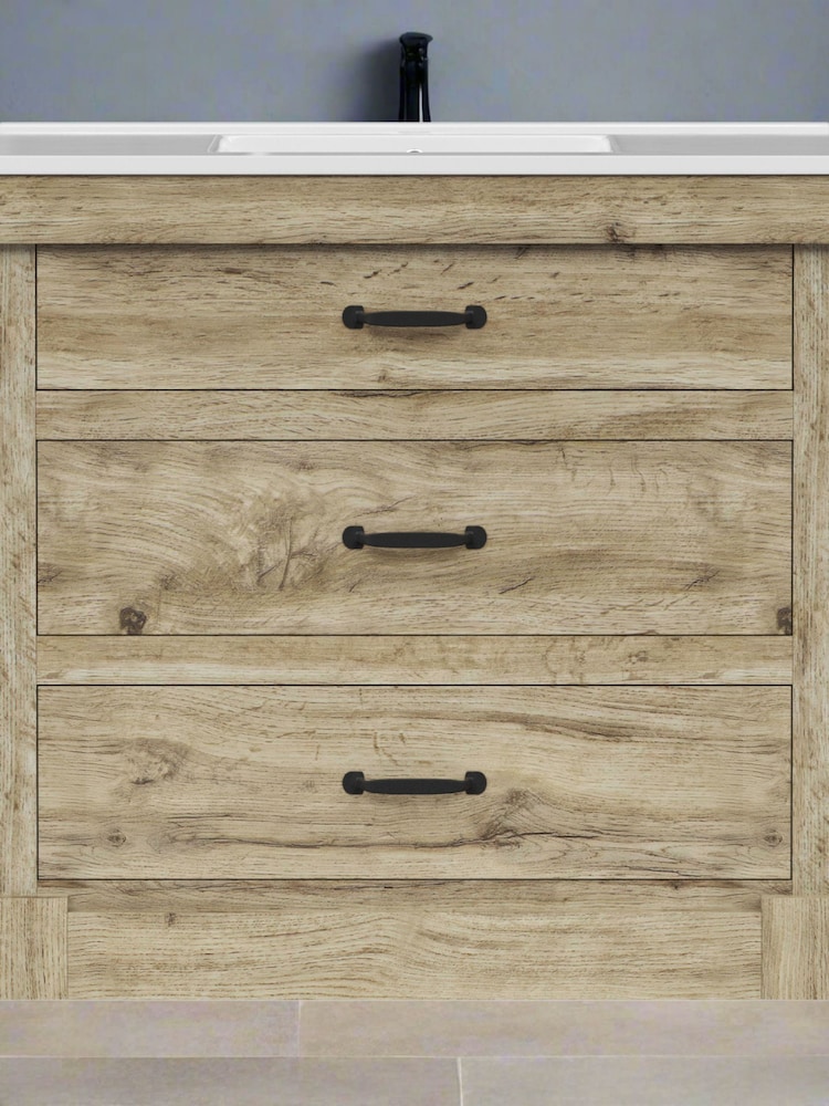 Teamson Home Light Oak Donovan Vanity with White Sink and 2 Drawers - Image 1 of 6