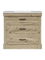 Teamson Home Light Oak Donovan Vanity with White Sink and 2 Drawers - Image 2 of 6