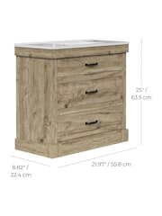 Teamson Home Light Oak Donovan Vanity with White Sink and 2 Drawers - Image 3 of 6