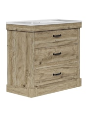 Teamson Home Light Oak Donovan Vanity with White Sink and 2 Drawers - Image 5 of 6