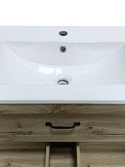 Teamson Home Light Oak Donovan Vanity with White Sink and 2 Drawers - Image 6 of 6