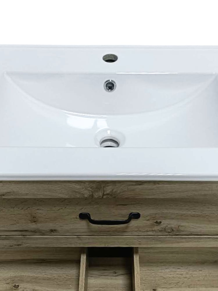 Teamson Home Light Oak Donovan Vanity with White Sink and 2 Drawers - Image 6 of 6