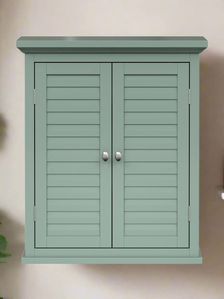 Teamson Home Sage Green Glancy Two Shutter Doors Removable Wooden Wall Cabinet - Image 1 of 6