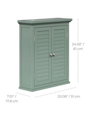 Teamson Home Sage Green Glancy Two Shutter Doors Removable Wooden Wall Cabinet - Image 3 of 6