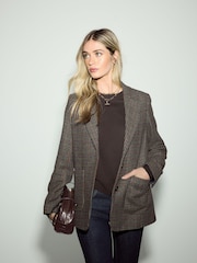 Chocolate Brown Soft Touch Crew Neck Cotton Rich Jumper - Image 4 of 9