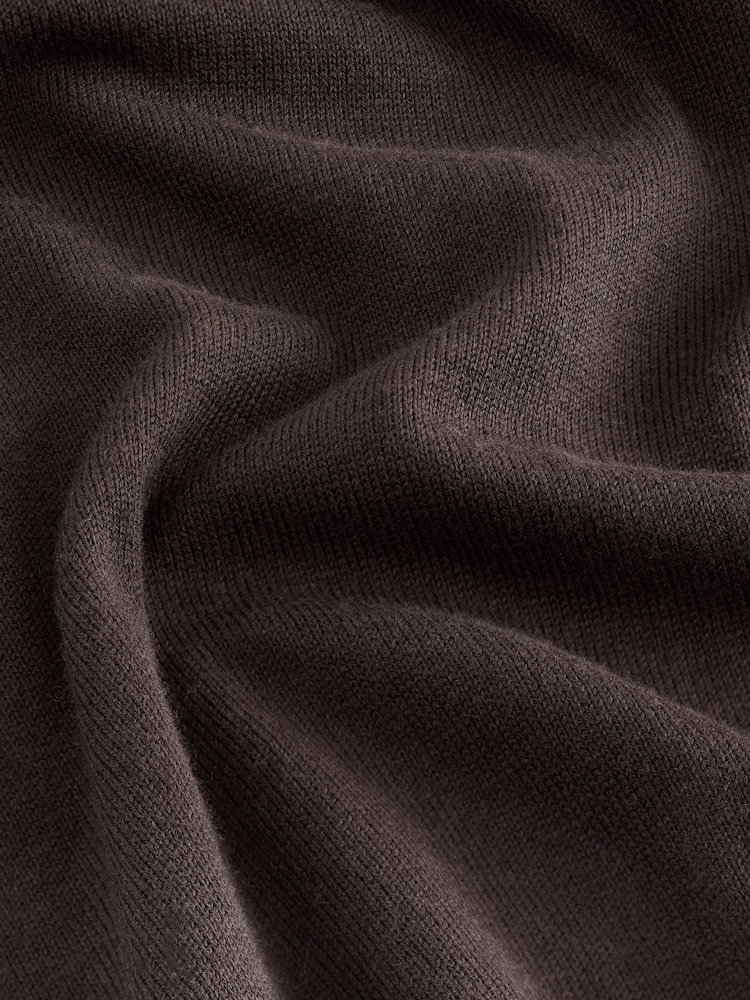 Chocolate Brown Soft Touch Crew Neck Cotton Rich Jumper - Image 9 of 9