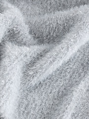 Silver Sparkle Scoop Neck Waisted T-Shirt - Image 2 of 3