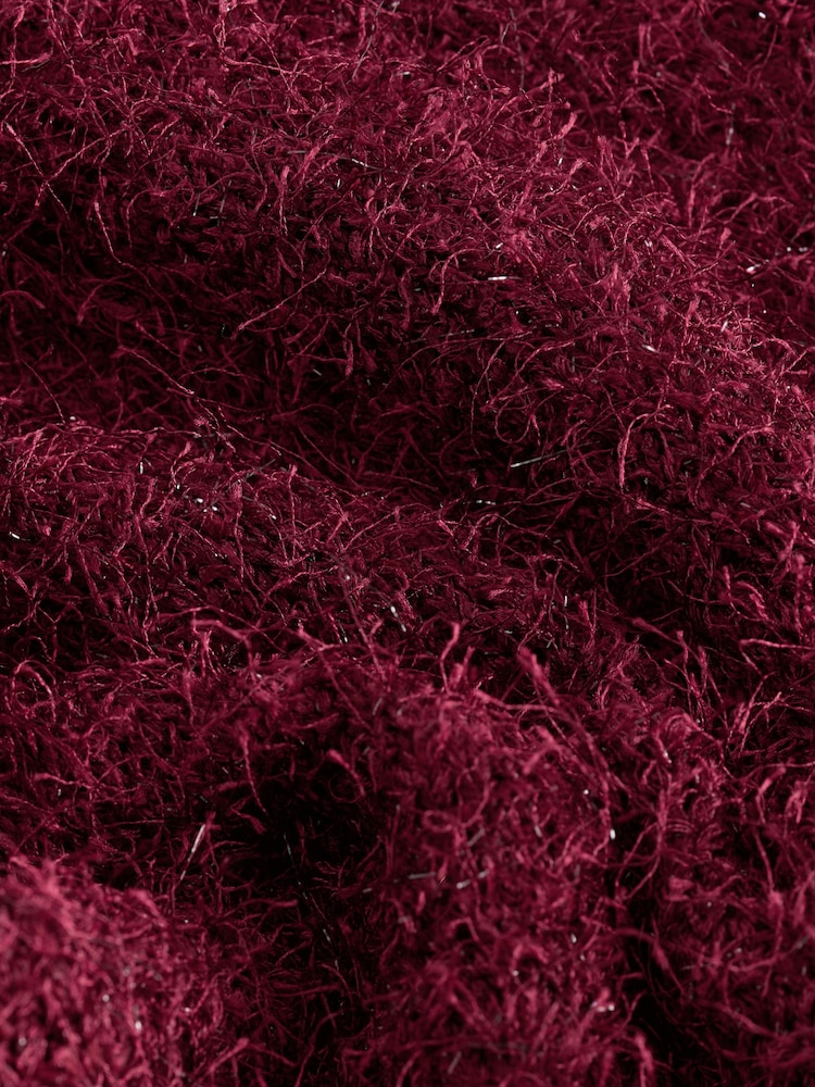 Burgundy Red Sparkle V-Neck Reversible Cardigan - Image 8 of 8 Burgundy Red Sparkle V-Neck Reversible Cardigan - Image 8 of 8