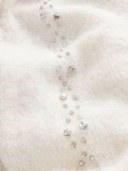Ecru/White Gem Embellished Sleeve Jumper with Wool - Image 9 of 10