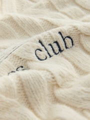 Ecru Cream Cable Zip Neck 1995 Graphic Jumper - Image 9 of 9